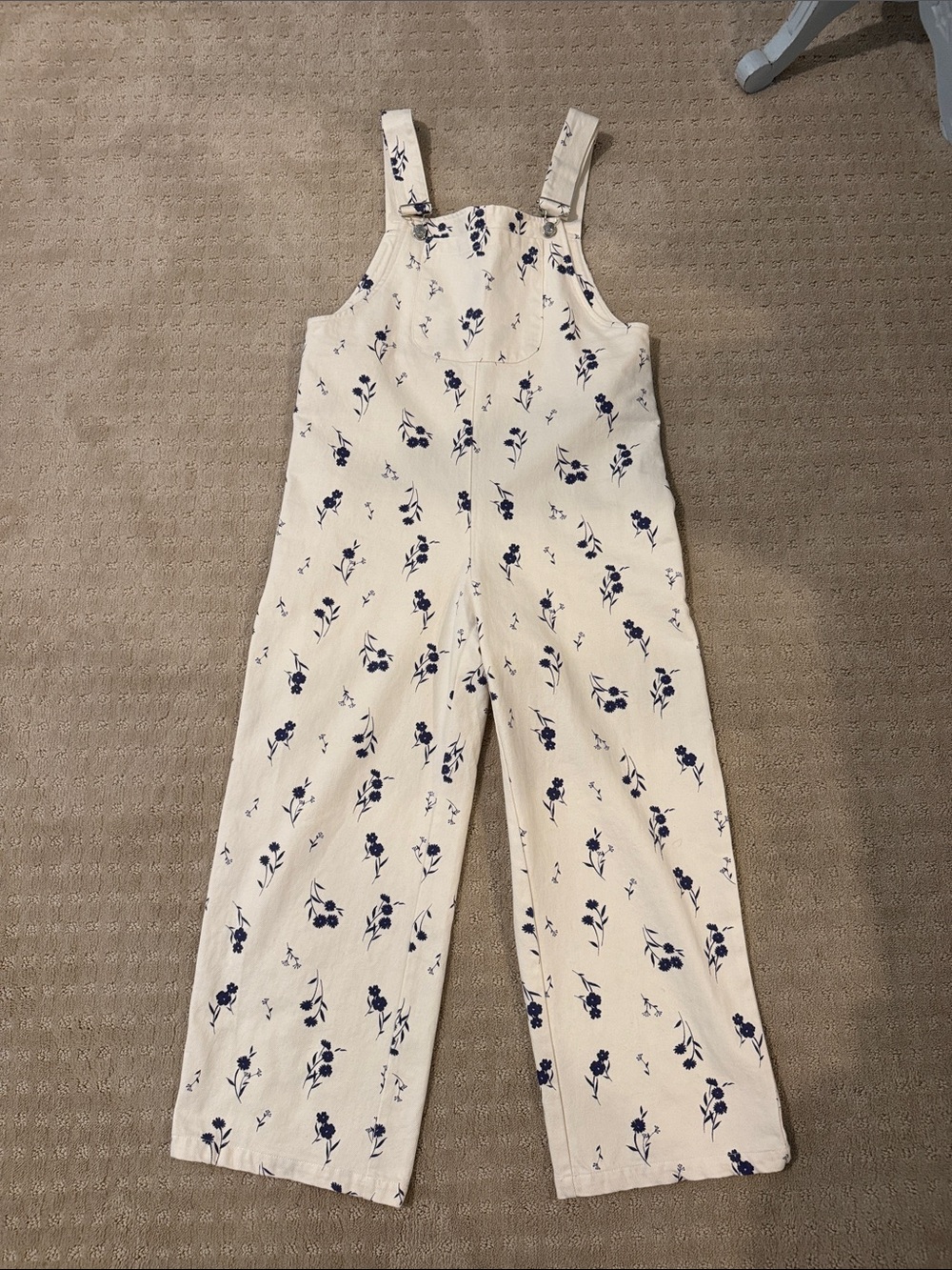 Neutral Floral One-Piece Overalls